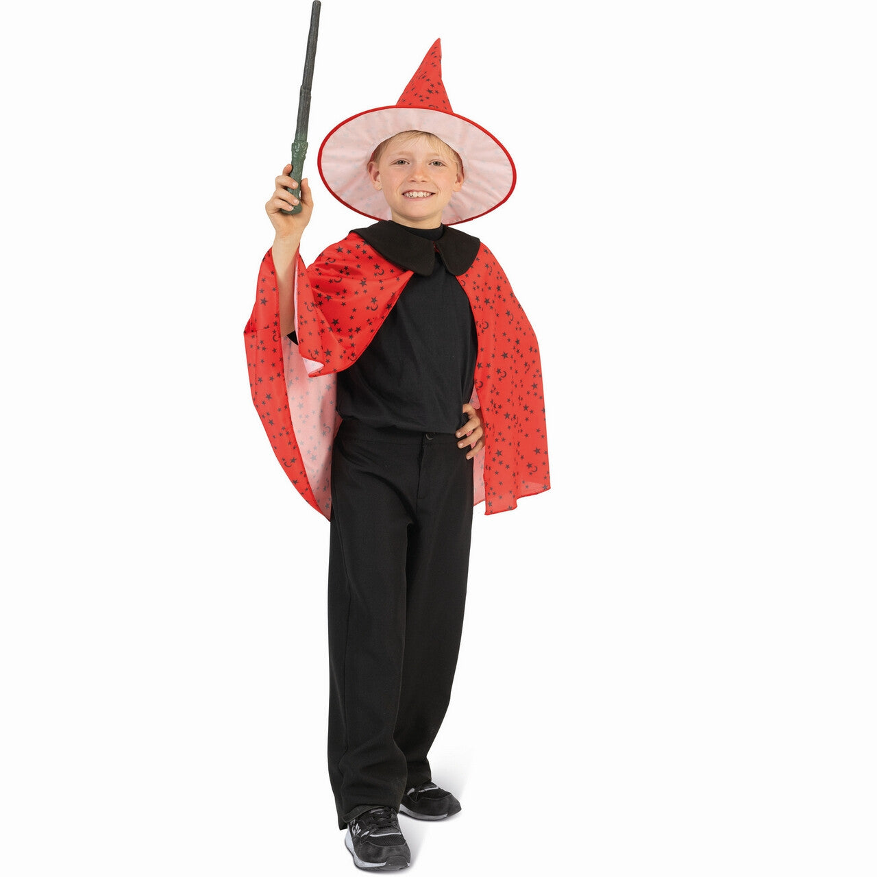 Op deze afbeelding zie je een Kostuums, van het merk Funny Fashion. Hocus Pocus Wizard Waylon Jongen Kostuum