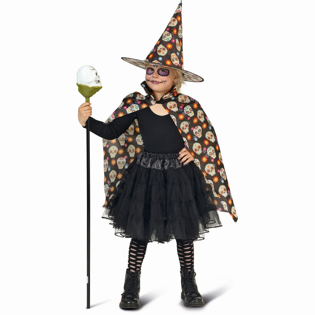Op deze afbeelding zie je een Kostuums, van het merk Funny Fashion. Magic Muerto Heks Dag Van De Doden Kind Kostuum