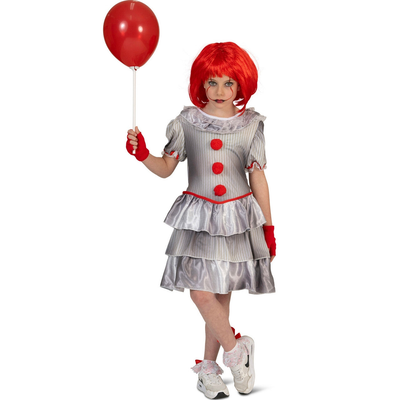 Op deze afbeelding zie je een Kostuums, van het merk Funny Fashion. Deadly Darling Clown Penny Meisje Kostuum