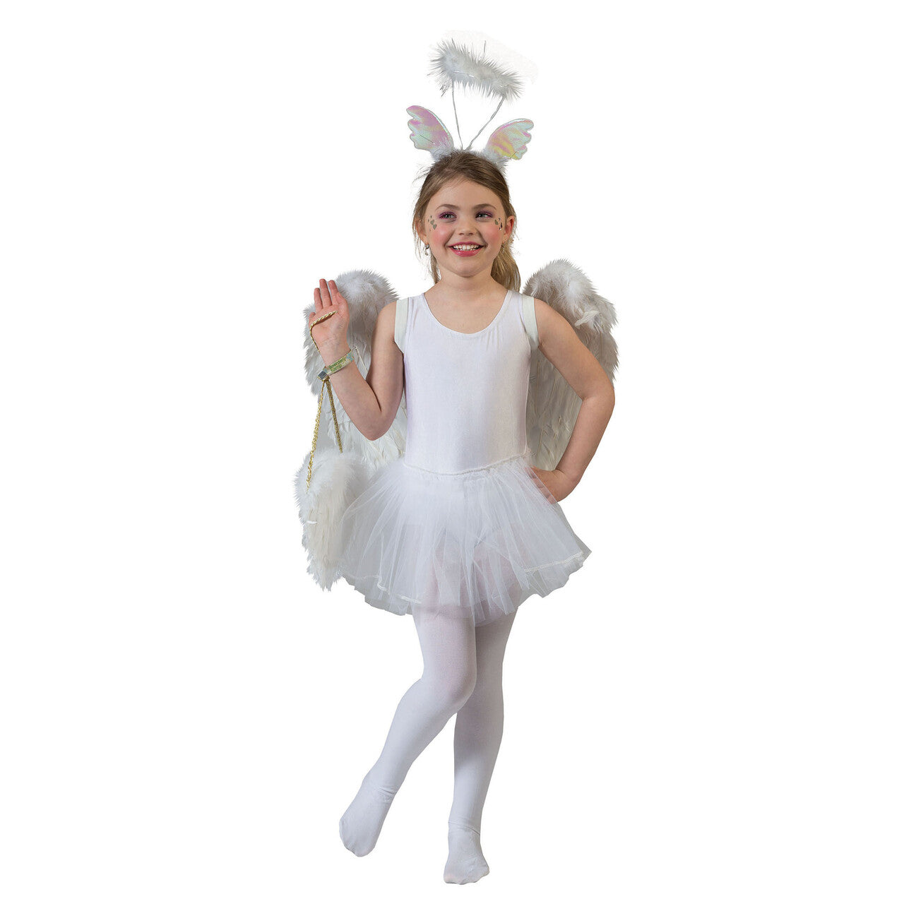 Op deze afbeelding zie je een Kostuums, van het merk Funny Fashion. Witte Ballerina Belicia Meisje Kostuum