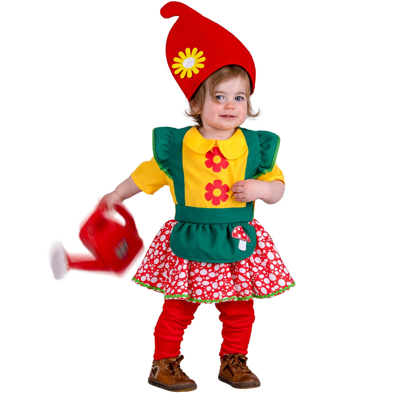 Op deze afbeelding zie je een Kostuums, van het merk Funny Fashion. Paddenstoel Kabouter Lily Meisje Kostuum