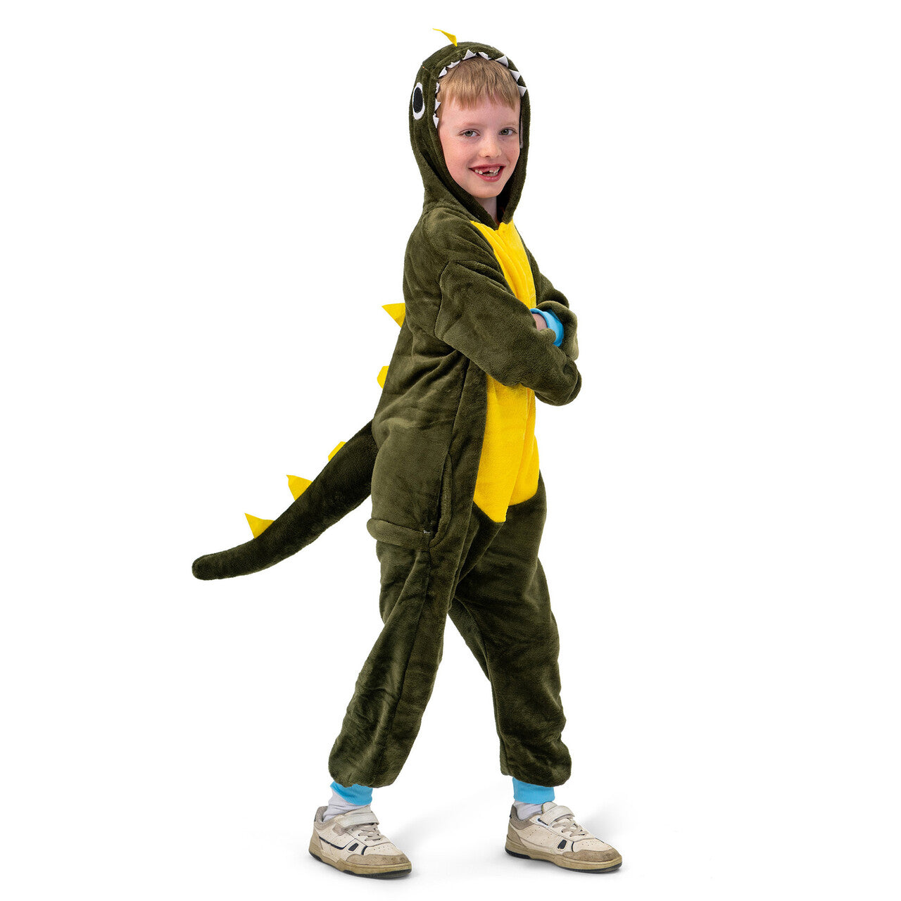 Op deze afbeelding zie je een Kostuums, van het merk Funny Fashion. Dino Donnie Kind Kostuum
