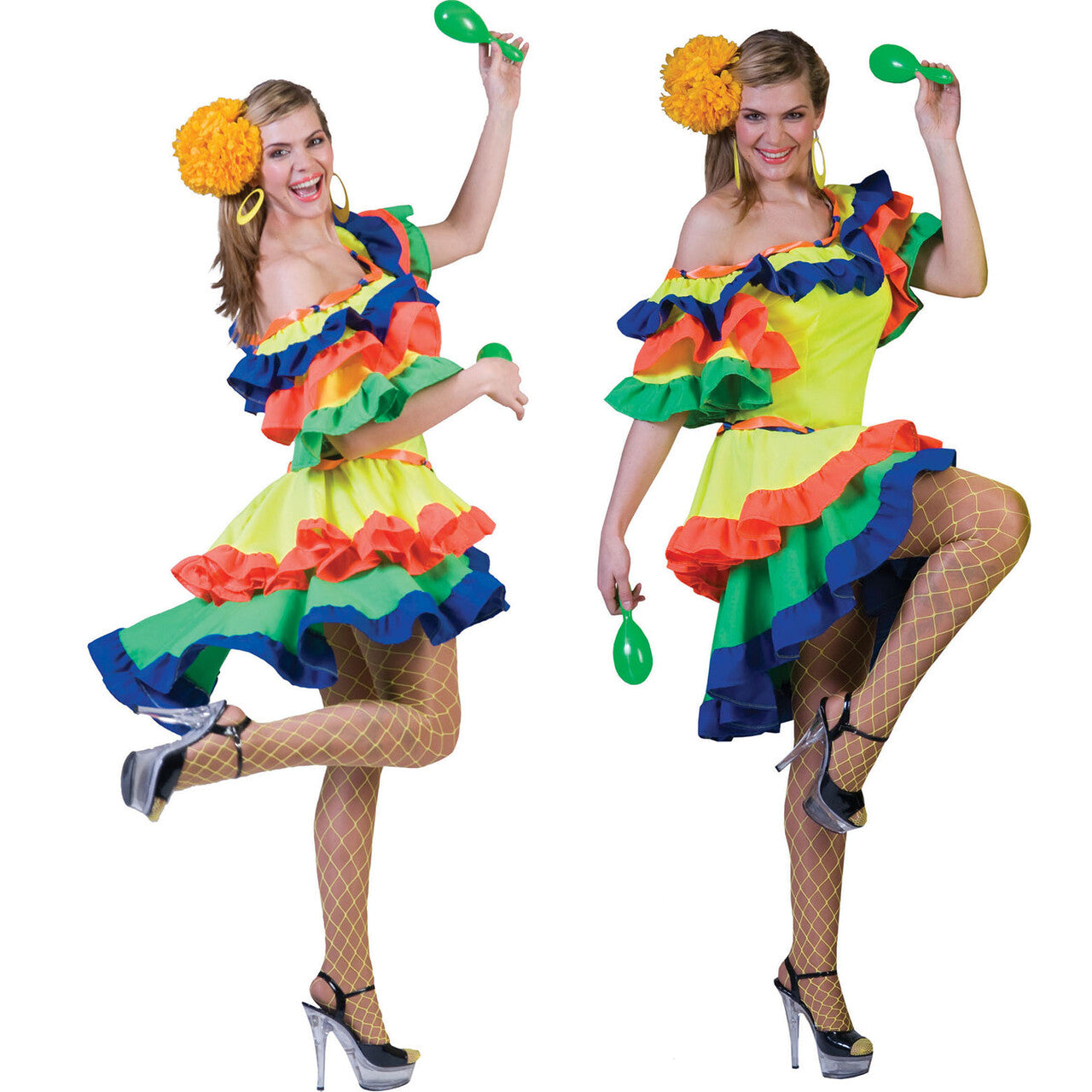 Op deze afbeelding zie je een Kostuums, van het merk Funny Fashion. Braziliaanse Samba Dame Samba-Era Vrouw Kostuum