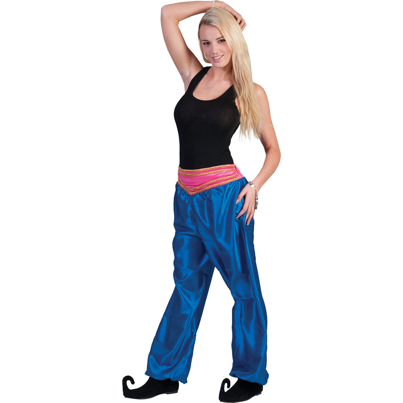Op deze afbeelding zie je een Kostuums, van het merk Funny Fashion. Blauwe Oosterse Broek Vrouw