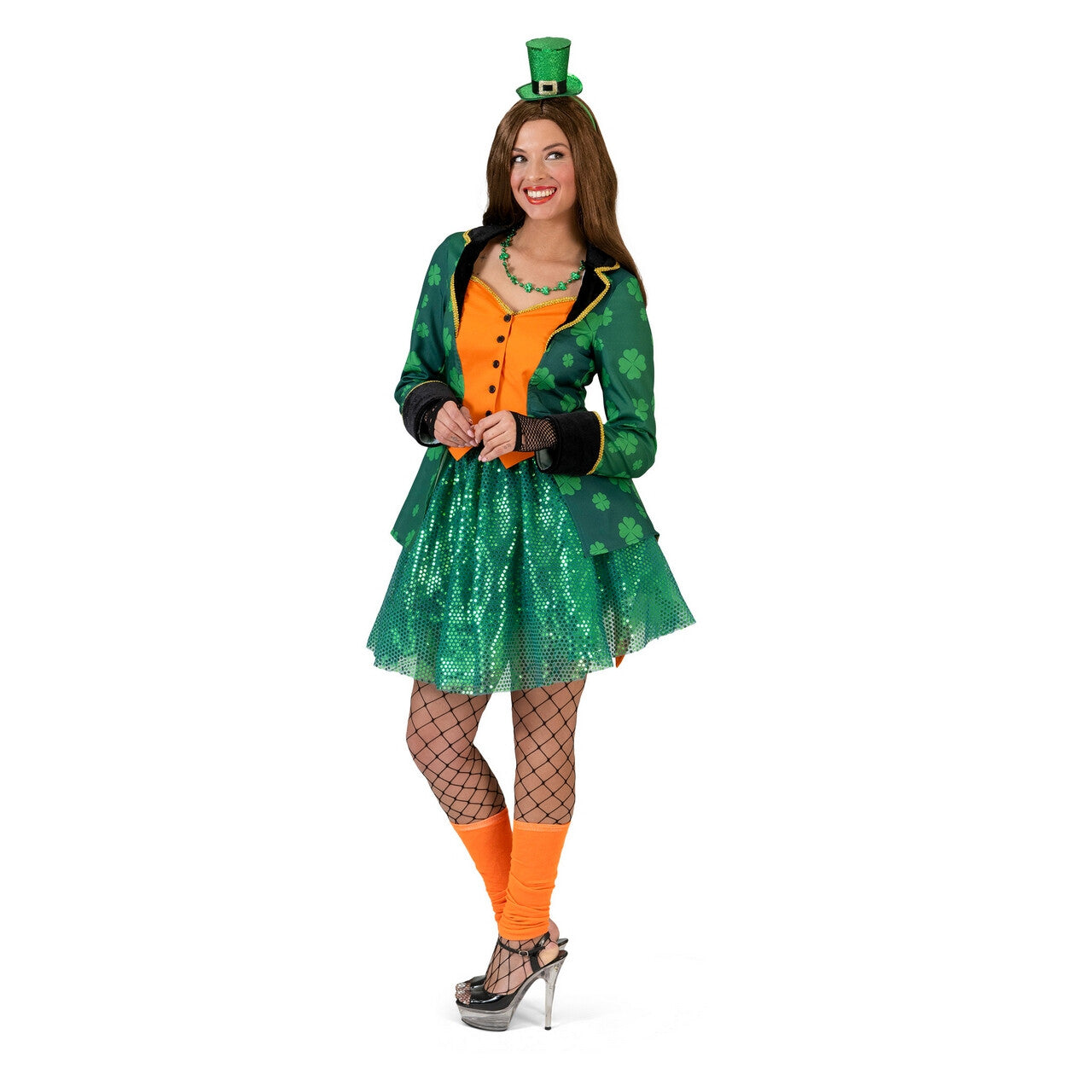 Op deze afbeelding zie je een Kostuums, van het merk Funny Fashion. Slipjas Klavertje Vier Geluksjas Vrouw