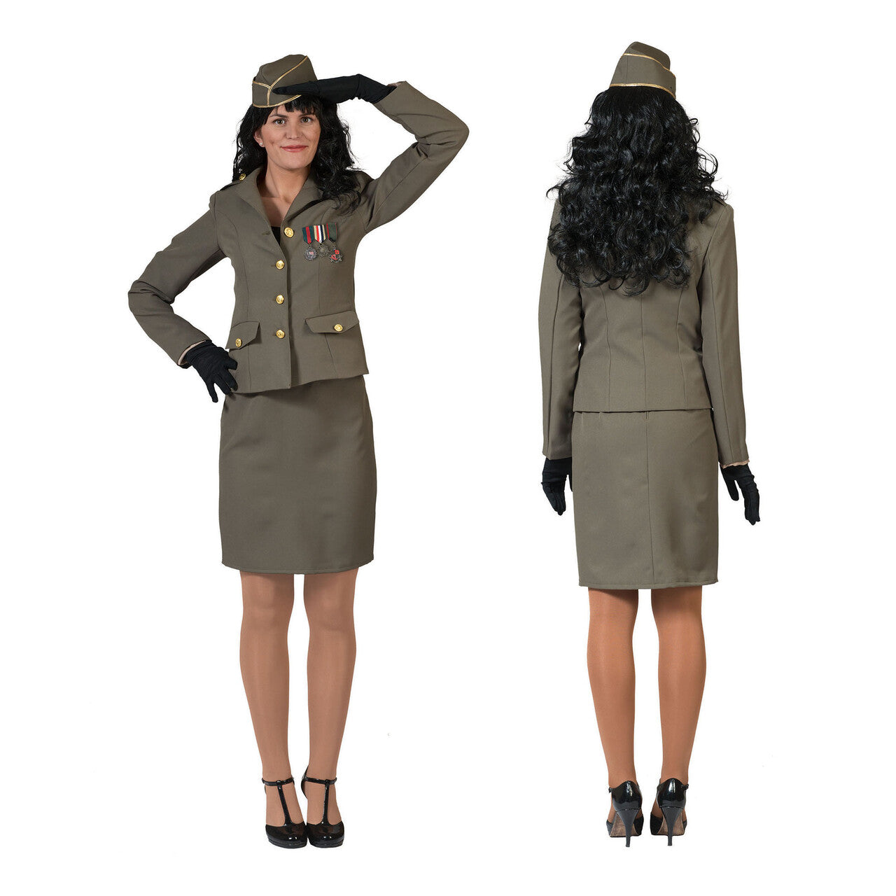 Op deze afbeelding zie je een Kostuums, van het merk Funny Fashion. Klassieke Commandant Vrouw Kostuum