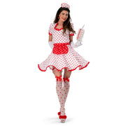 Op deze afbeelding zie je een Kostuums, van het merk Funny Fashion. Liefde Heelt Alle Wonden Verpleegster Lovina Vrouw Kostuum