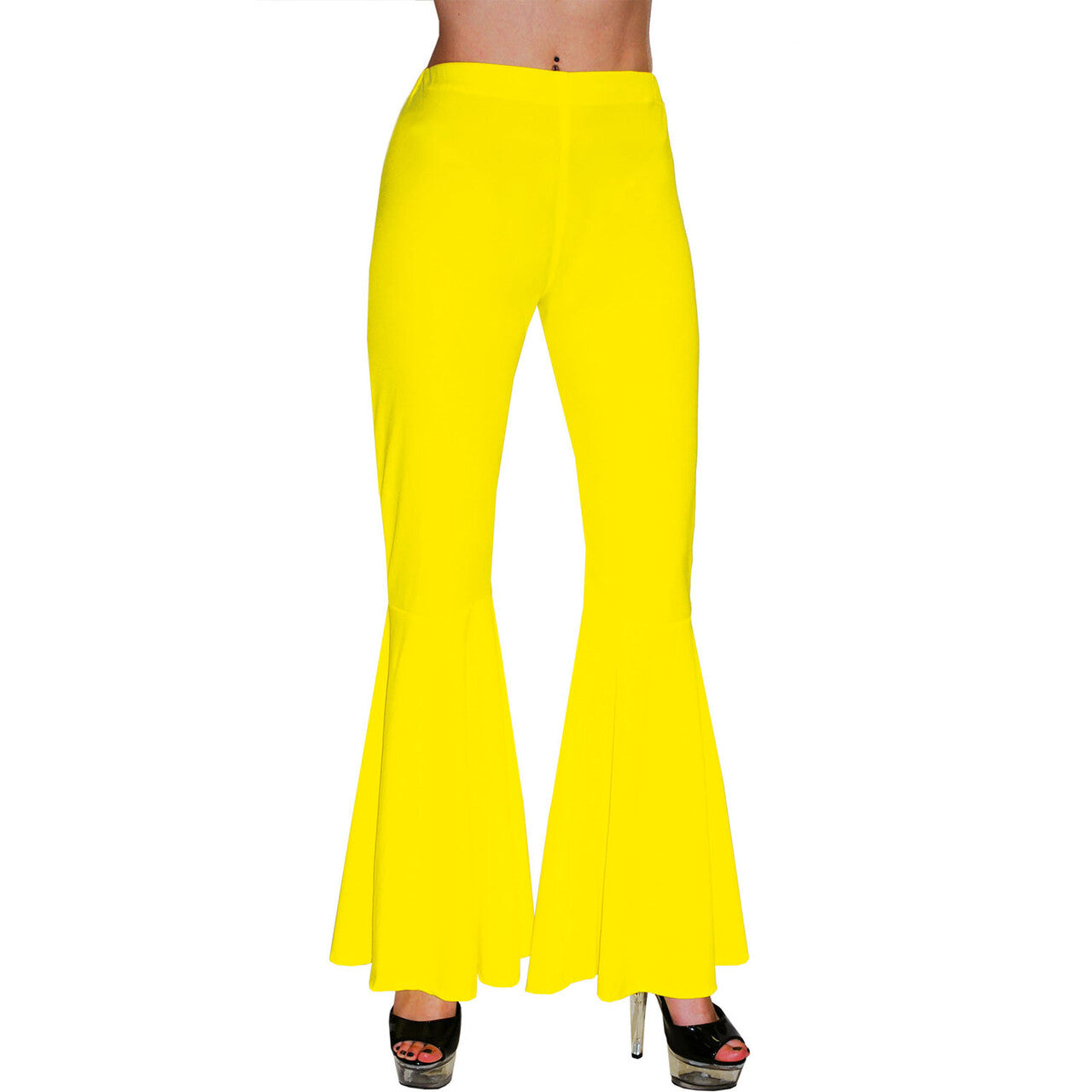 Op deze afbeelding zie je een Kostuums, van het merk Funny Fashion. Ibiza Hippie Broek Geel Vrouw