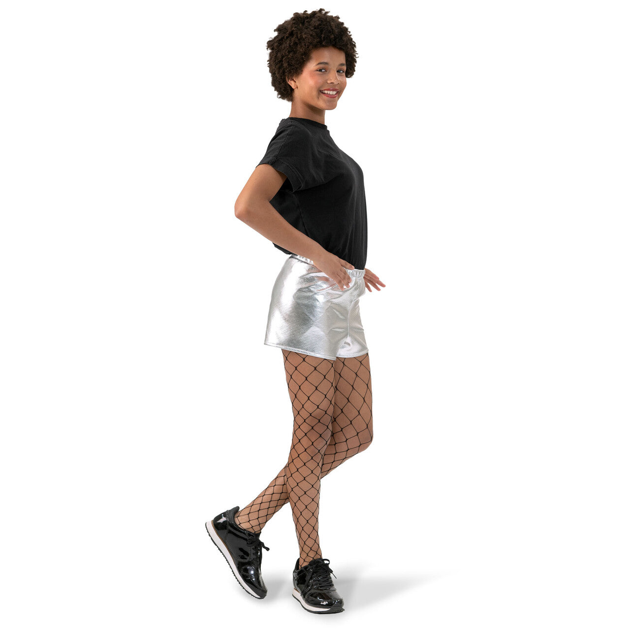 Op deze afbeelding zie je een Kostuums, van het merk Funny Fashion. Sportief Zilveren Short Broekje Vrouw