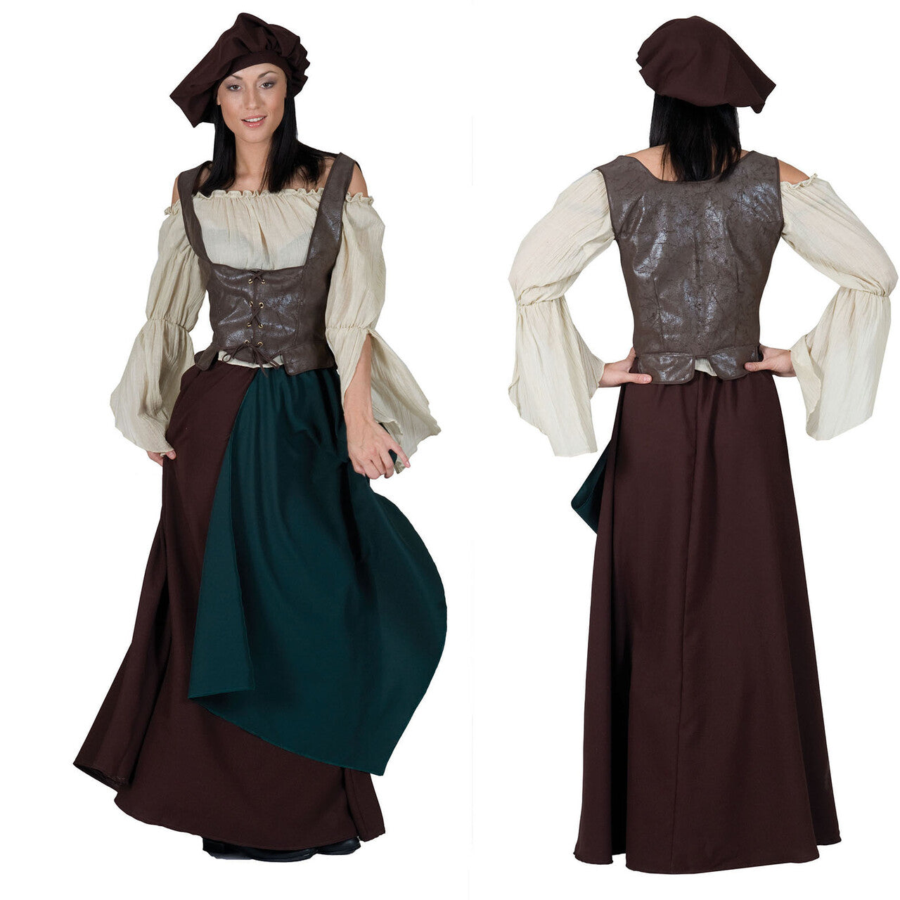 Op deze afbeelding zie je een Kostuums, van het merk Funny Fashion. Middeleeuwse Boerin Kostuum Vrouw