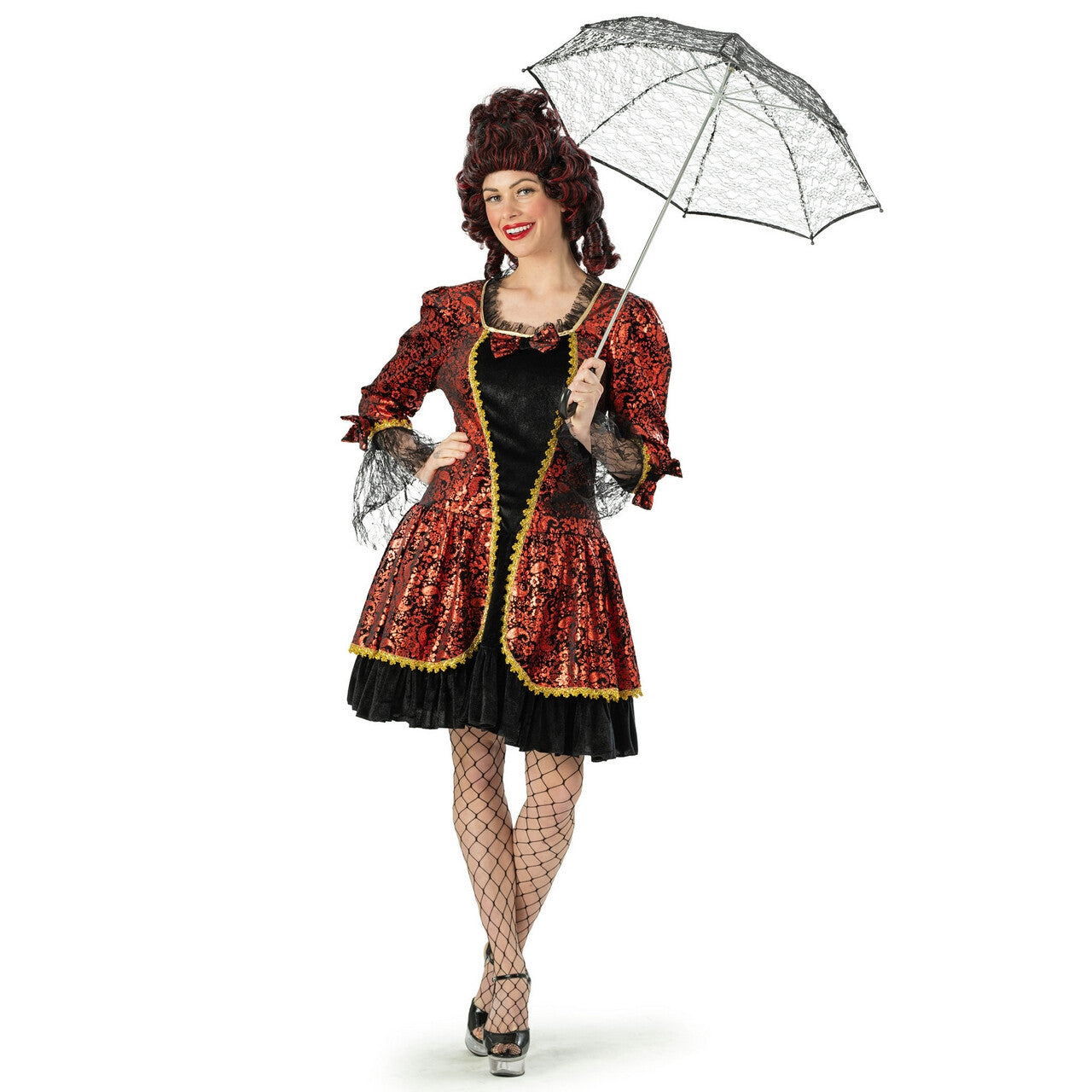 Op deze afbeelding zie je een Kostuums, van het merk Funny Fashion. Deftige Hofdame Van Kasteel Chiqueville Vrouw Kostuum