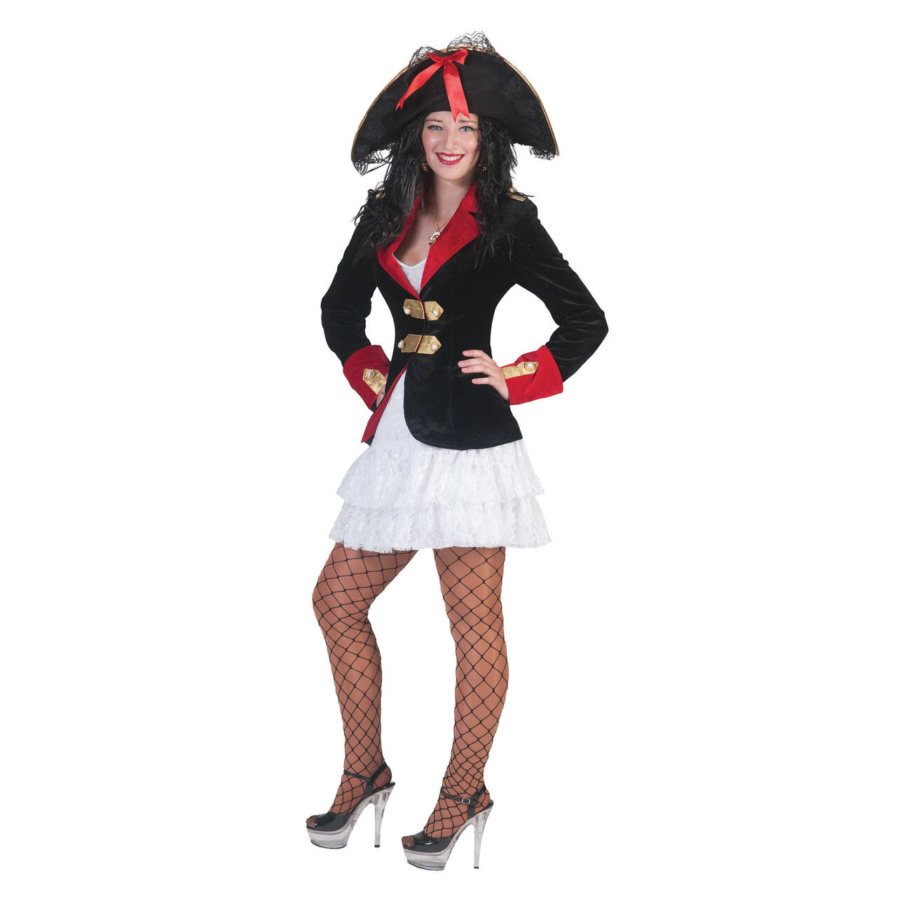 Op deze afbeelding zie je een Kostuums, van het merk Funny Fashion. Piraat Stylo Star Jurk Vrouw