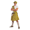Gele Schotse Highlander Tartan Man Kostuum