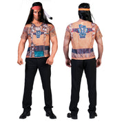 Op deze afbeelding zie je een Kostuums, van het merk Funny Fashion. 3d Shirt Indiaan Man