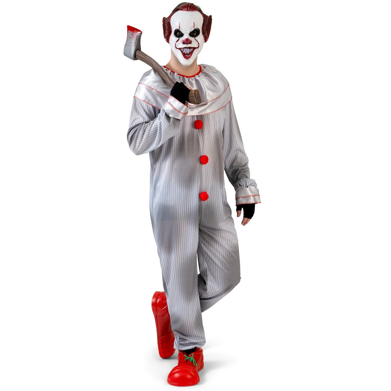 Op deze afbeelding zie je een Kostuums, van het merk Funny Fashion. Pennywise Playtime Man Kostuum