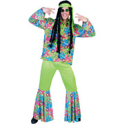 Op deze afbeelding zie je een Kostuums, van het merk Funny Fashion. Flower Funk Hippie Man Kostuum