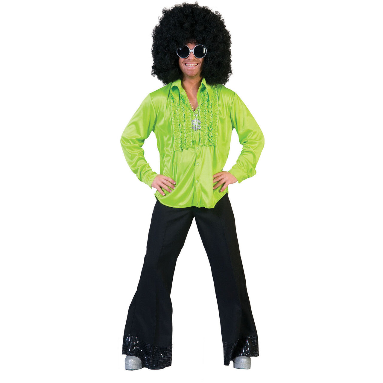 Op deze afbeelding zie je een Kostuums, van het merk Funny Fashion. Zaterdag Disco Hemd Groen Man