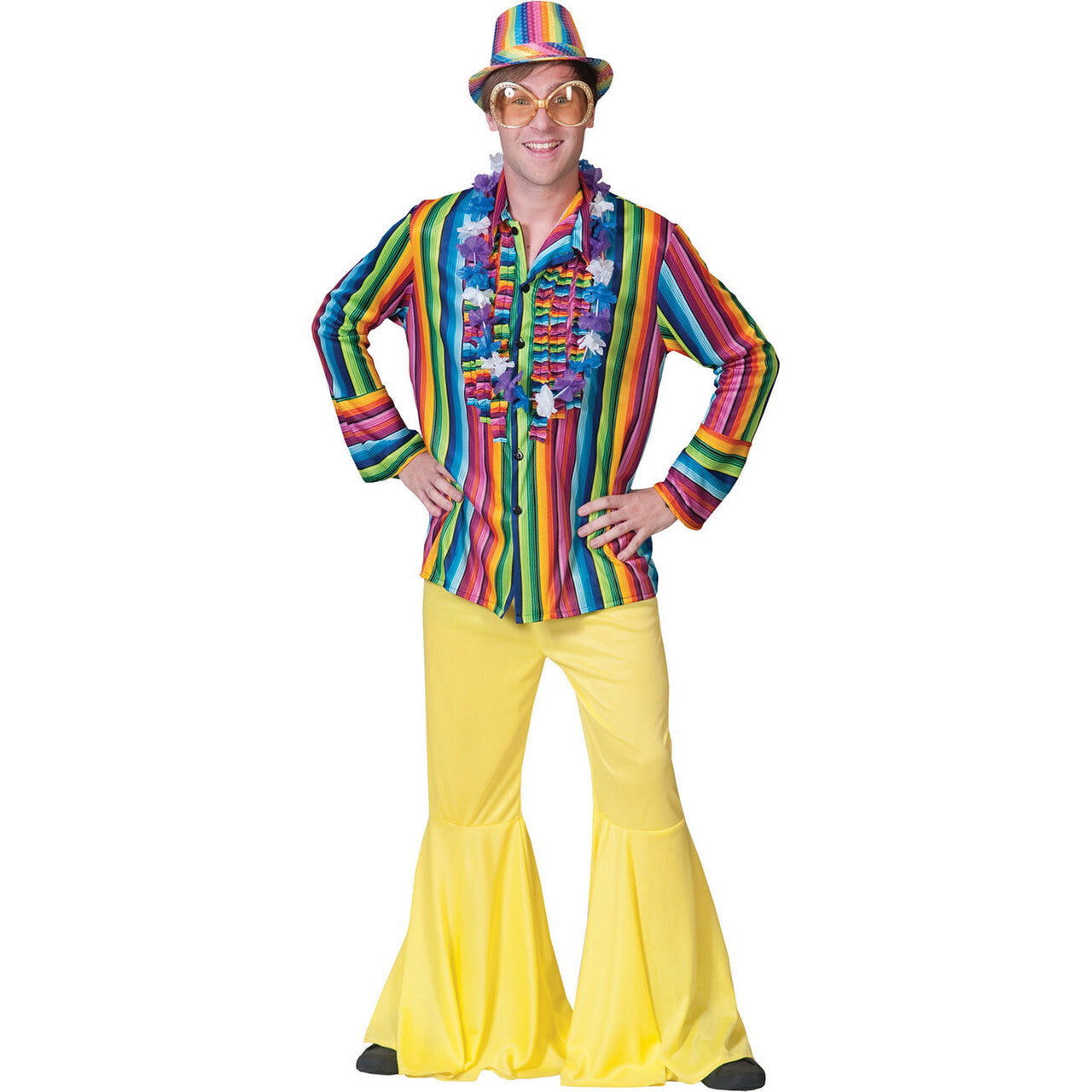 Op deze afbeelding zie je een Kostuums, van het merk Funny Fashion. Ibiza Hippie Shirt Man