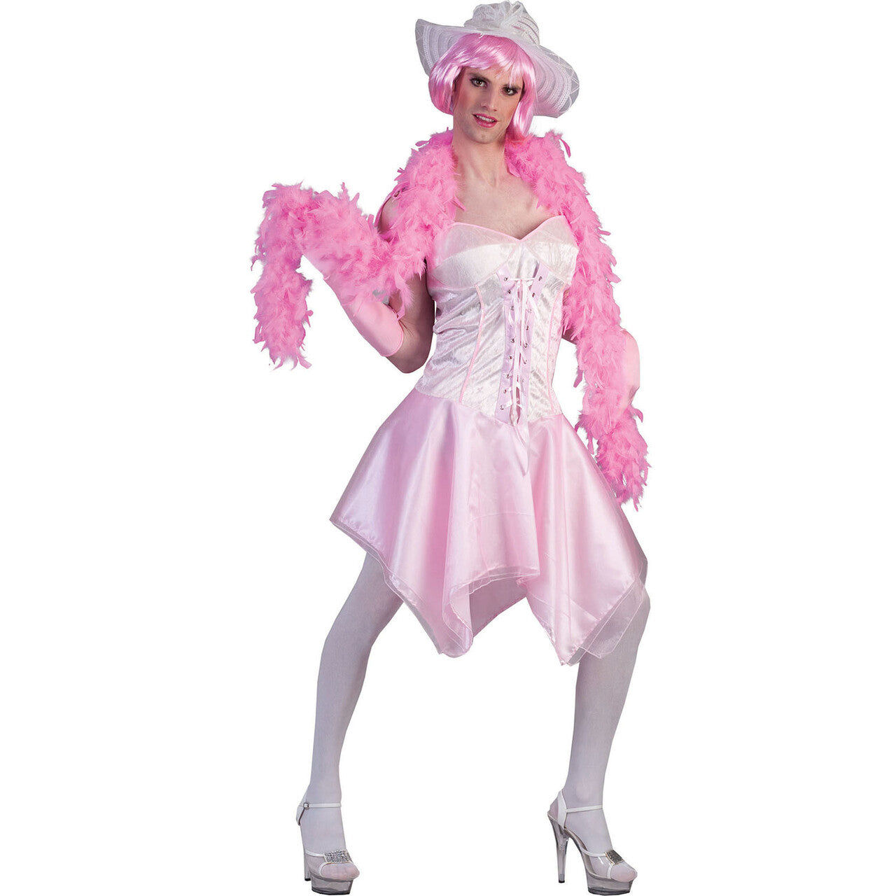 Op deze afbeelding zie je een Kostuums, van het merk Funny Fashion. Prima Roze Tv Ballerina Man Kostuum
