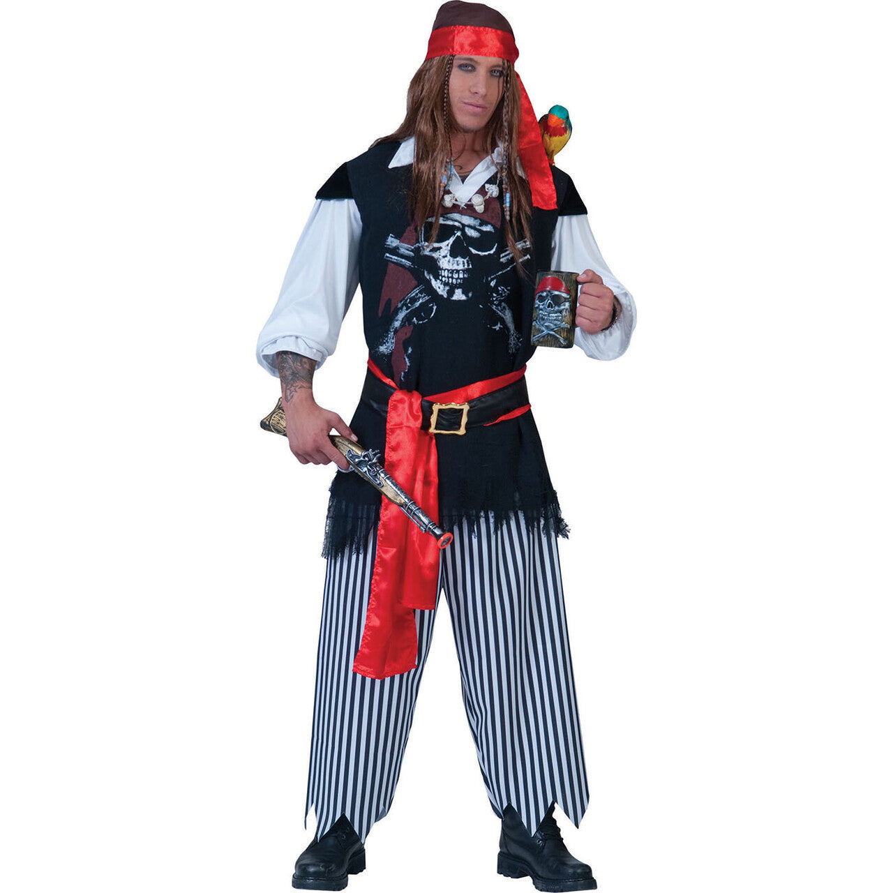Op deze afbeelding zie je een Kostuums, van het merk Funny Fashion. Piraat Nieuw Amsterdam Kostuum Man