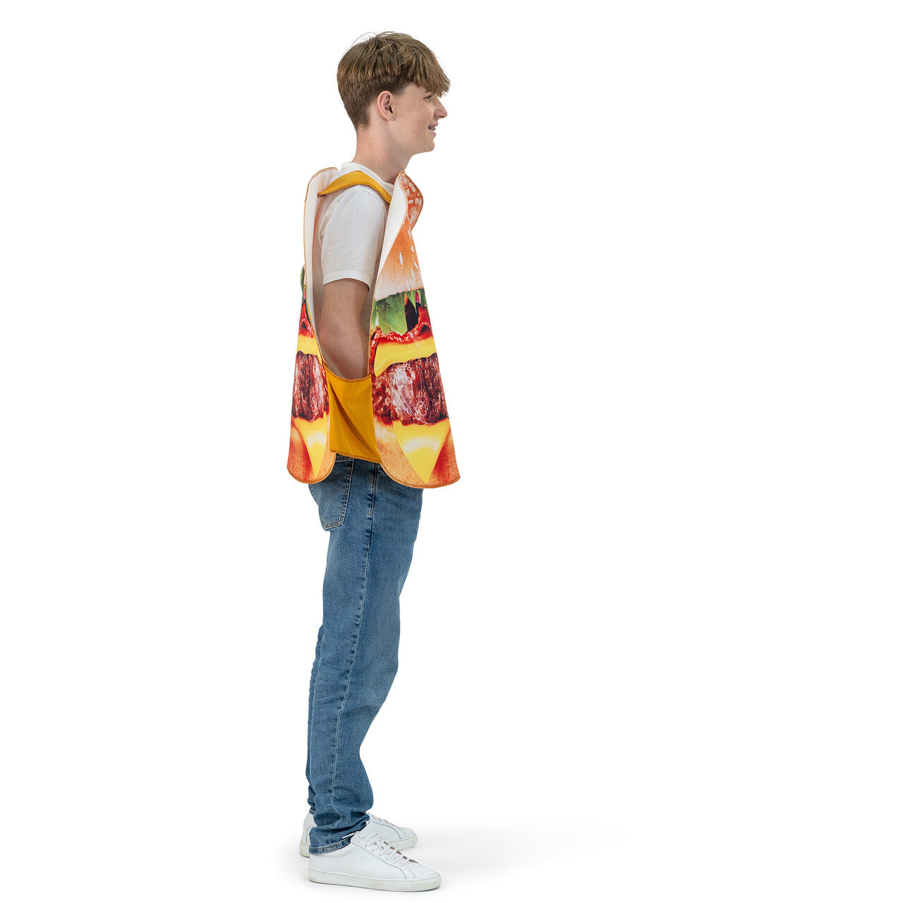 Op deze afbeelding zie je een Kostuums, van het merk Funny Fashion. Sappige Hamburger Kostuum