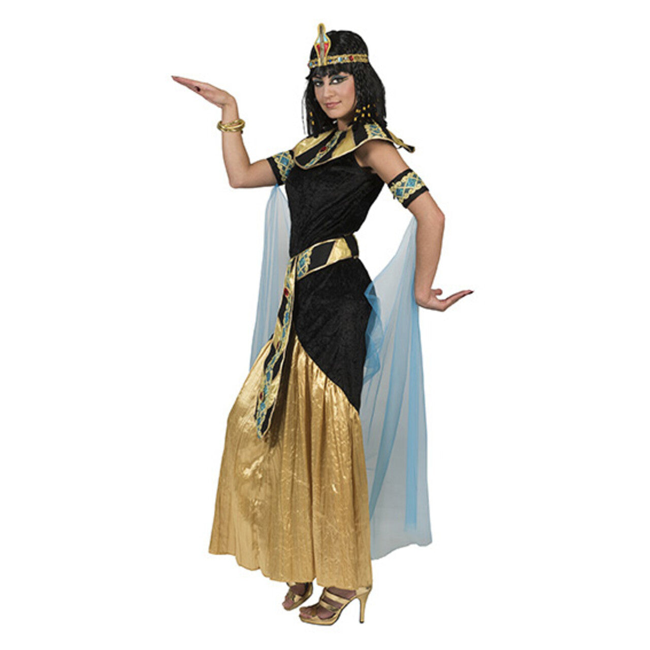 Op deze afbeelding zie je een Kostuums, van het merk Funny Fashion. Walk Like A Cleopatra Vrouw Kostuum