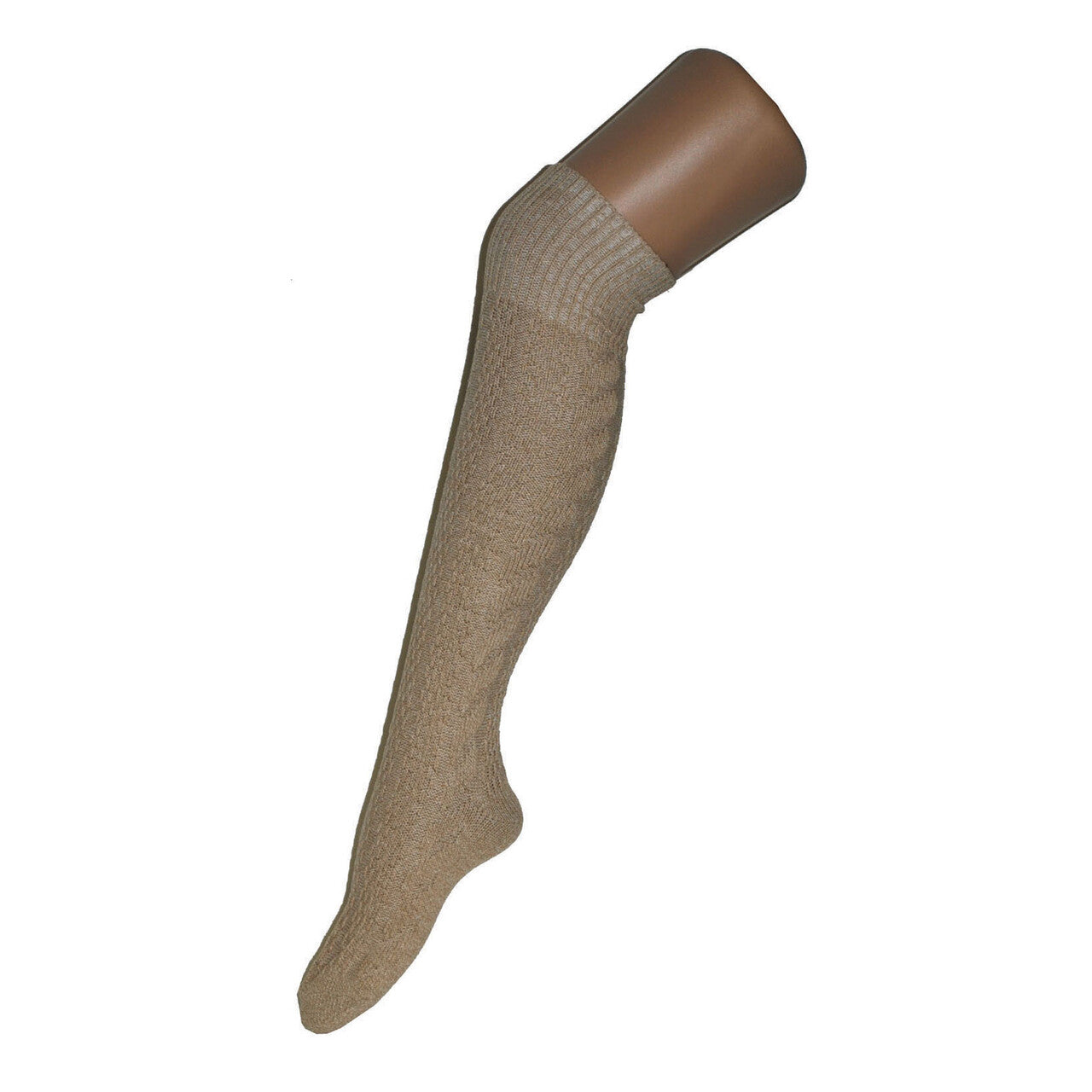 Op deze afbeelding zie je een Accessoires, van het merk Funny Fashion. Kniehoge Kousen 53 Centimeter Maat 42-46 Beige