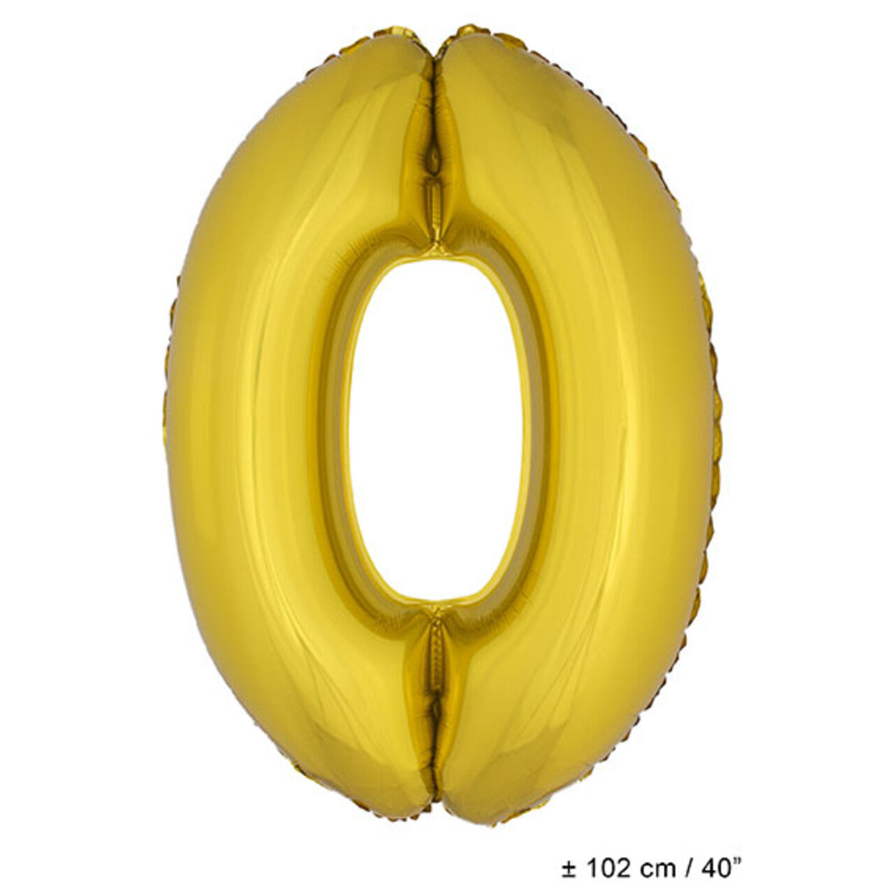 Op deze afbeelding zie je een Decoratie, van het merk Funny Fashion. Folie Cijfer Ballon Nummer 0 Goud XL 102cm (Leeg)