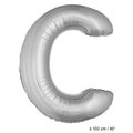 Folie Ballon Letter C Zilver XL 102cm (Leeg)