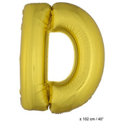 Op deze afbeelding zie je een Decoratie, van het merk Funny Fashion. Folie Ballon Letter D Goud XL 102cm (Leeg)