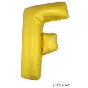 Op deze afbeelding zie je een Decoratie, van het merk Funny Fashion. Folie Ballon Letter F Goud XL 102cm (Leeg)