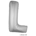 Folie Ballon Letter L Zilver XL 102cm (Leeg)