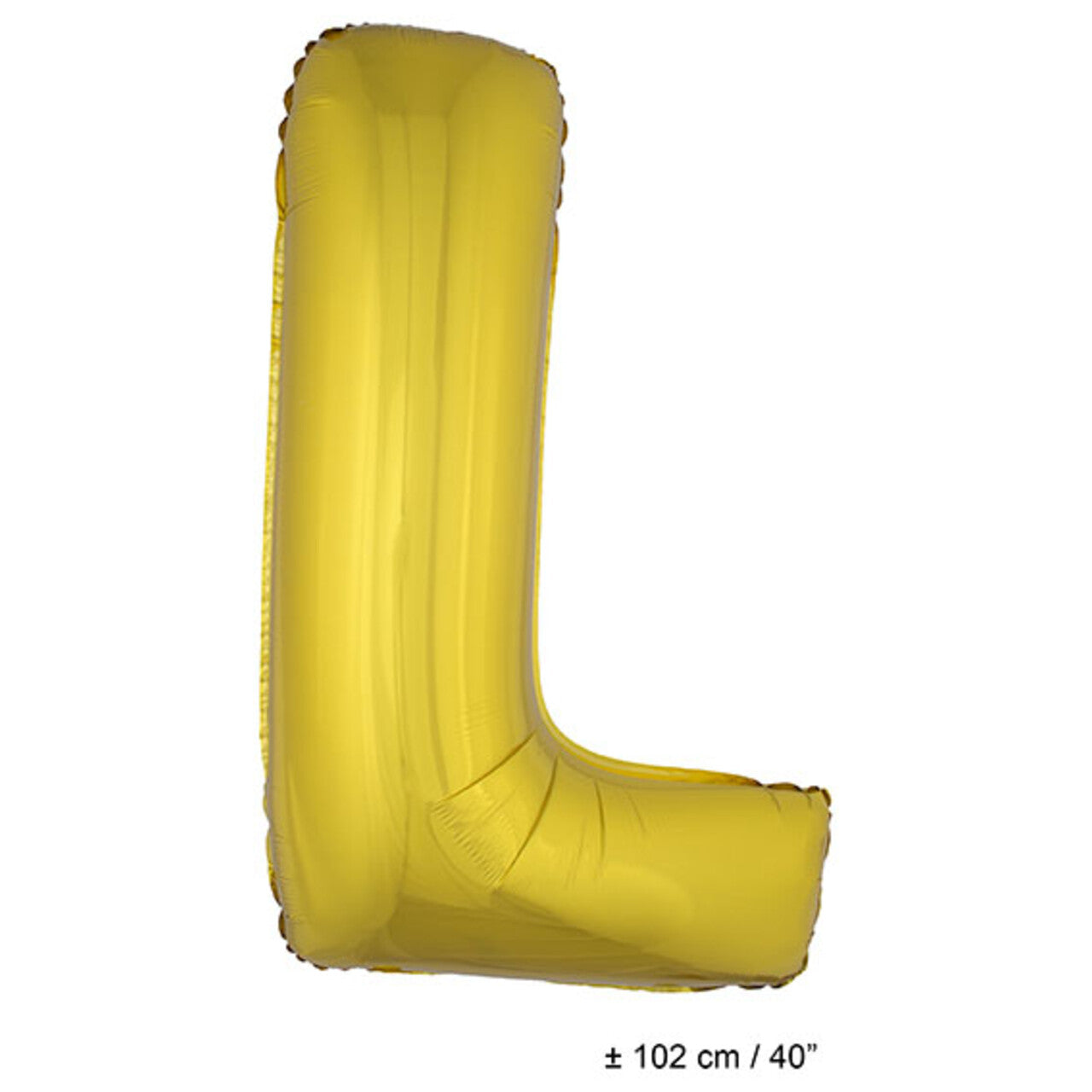 Op deze afbeelding zie je een Decoratie, van het merk Funny Fashion. Folie Ballon Letter L Goud XL 102cm (Leeg)