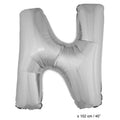 Folie Ballon Letter N Zilver XL 102cm (Leeg)