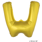 Op deze afbeelding zie je een Decoratie, van het merk Funny Fashion. Folie Ballon Letter W Goud XL 102cm (Leeg)