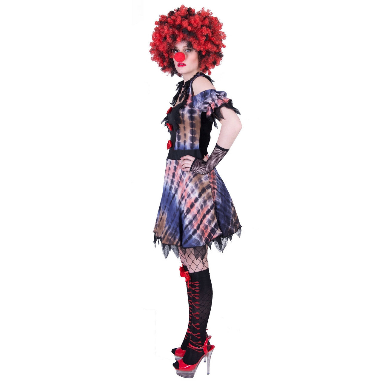 Op deze afbeelding zie je een Kostuums, van het merk Funny Fashion. Akelig Ongezellig Halloween Clown Vrouw Kostuum