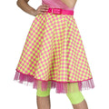 Rockn Roll Rok Groen Roze Blokjes Vrouw