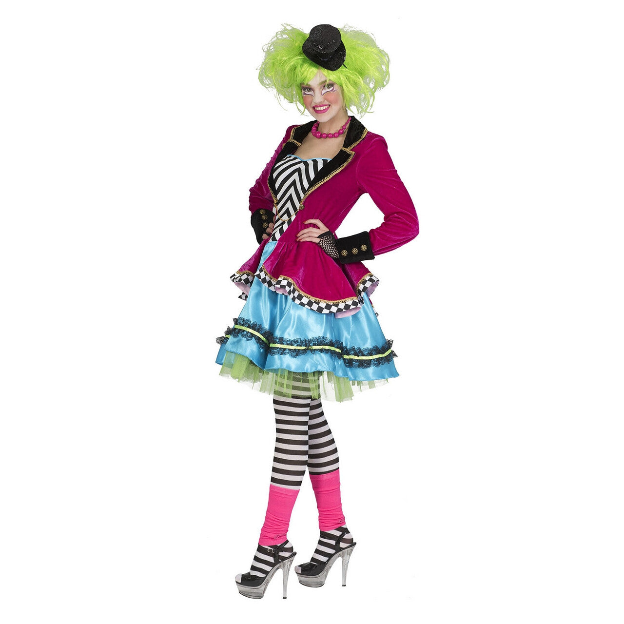 Op deze afbeelding zie je een Kostuums, van het merk Funny Fashion. Boosaardige Mad Hatter Vrouw Kostuum