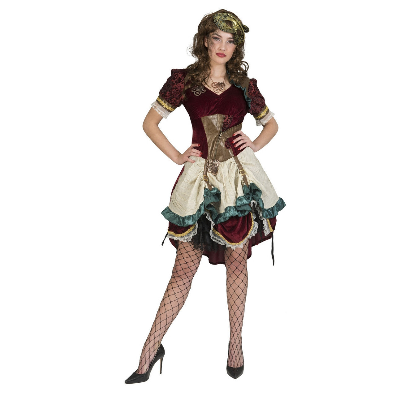 Op deze afbeelding zie je een Kostuums, van het merk Funny Fashion. Victoriaanse Industriele Revolutie Steampunk Vrouw Kostuum