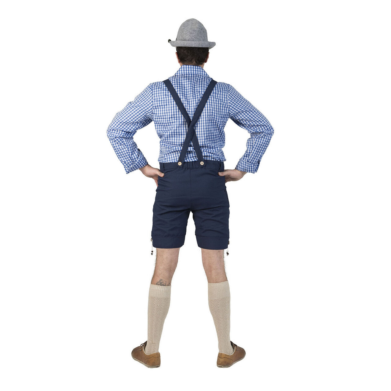 Op deze afbeelding zie je een Kostuums, van het merk Funny Fashion. Blauwe Korte Gunther Tirol Lederhosen Man
