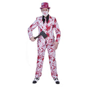 Op deze afbeelding zie je een Kostuums, van het merk Funny Fashion. Bloederige Massamoordenaar Halloween Man Kostuum