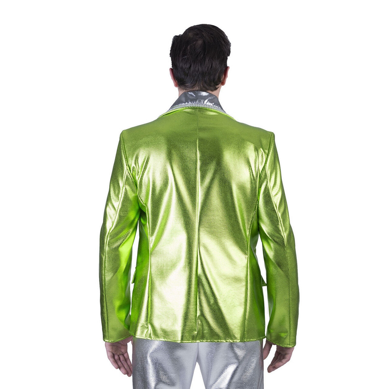 Op deze afbeelding zie je een Kostuums, van het merk Funny Fashion. Glanzend Groen Disco Godheid Colbert Man