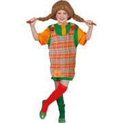 Op deze afbeelding zie je een Kostuums, van het merk Funny Fashion. Ondeugende Pippi Overgooier Meisje Kostuum