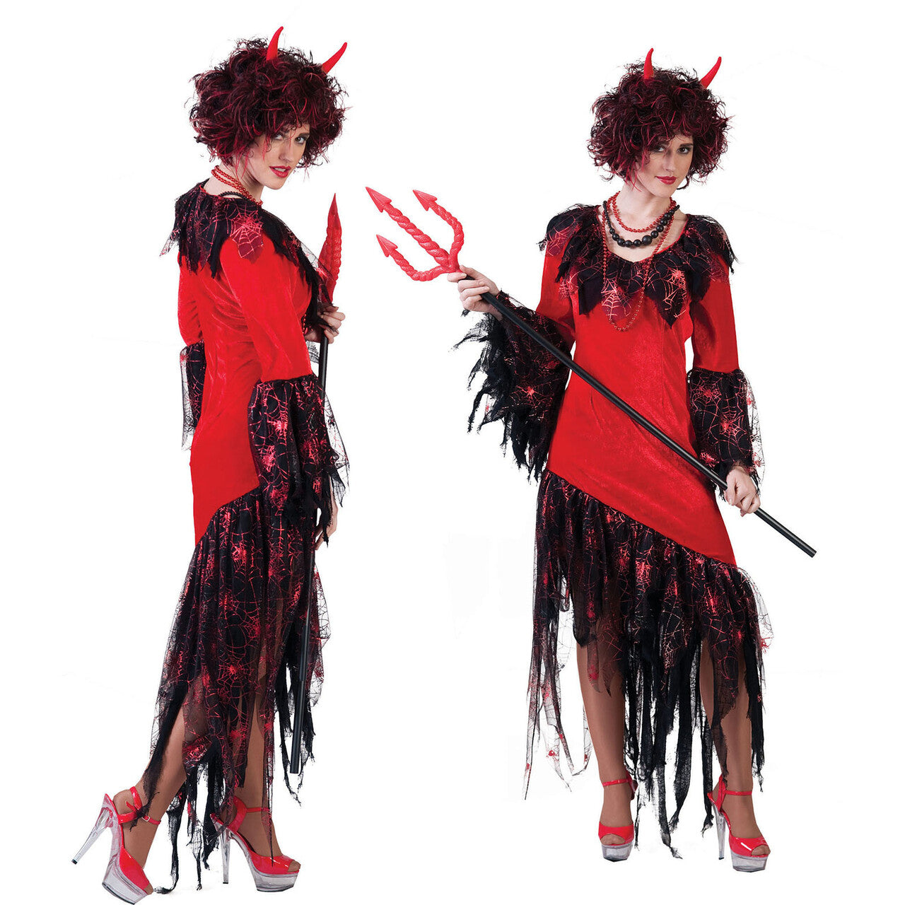 Op deze afbeelding zie je een Kostuums, van het merk Funny Fashion. Verleidelijke Sinistere Satan Vrouw Kostuum
