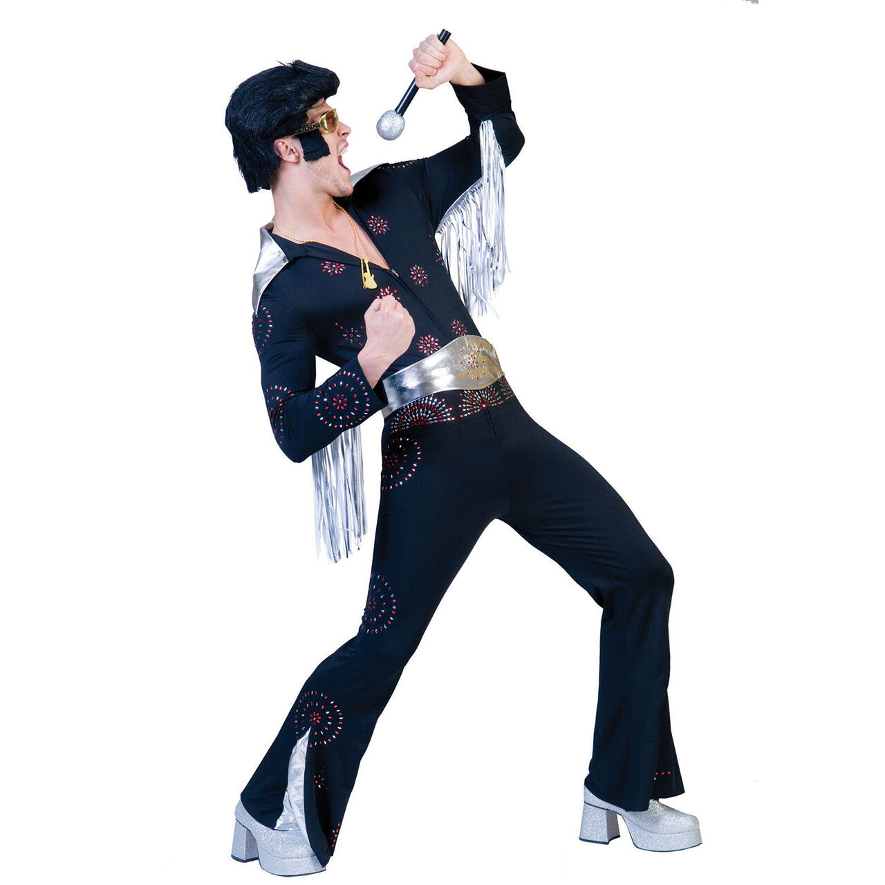 Op deze afbeelding zie je een Kostuums, van het merk Funny Fashion. Are You Lonely Tonight Elvis Presley Man Kostuum