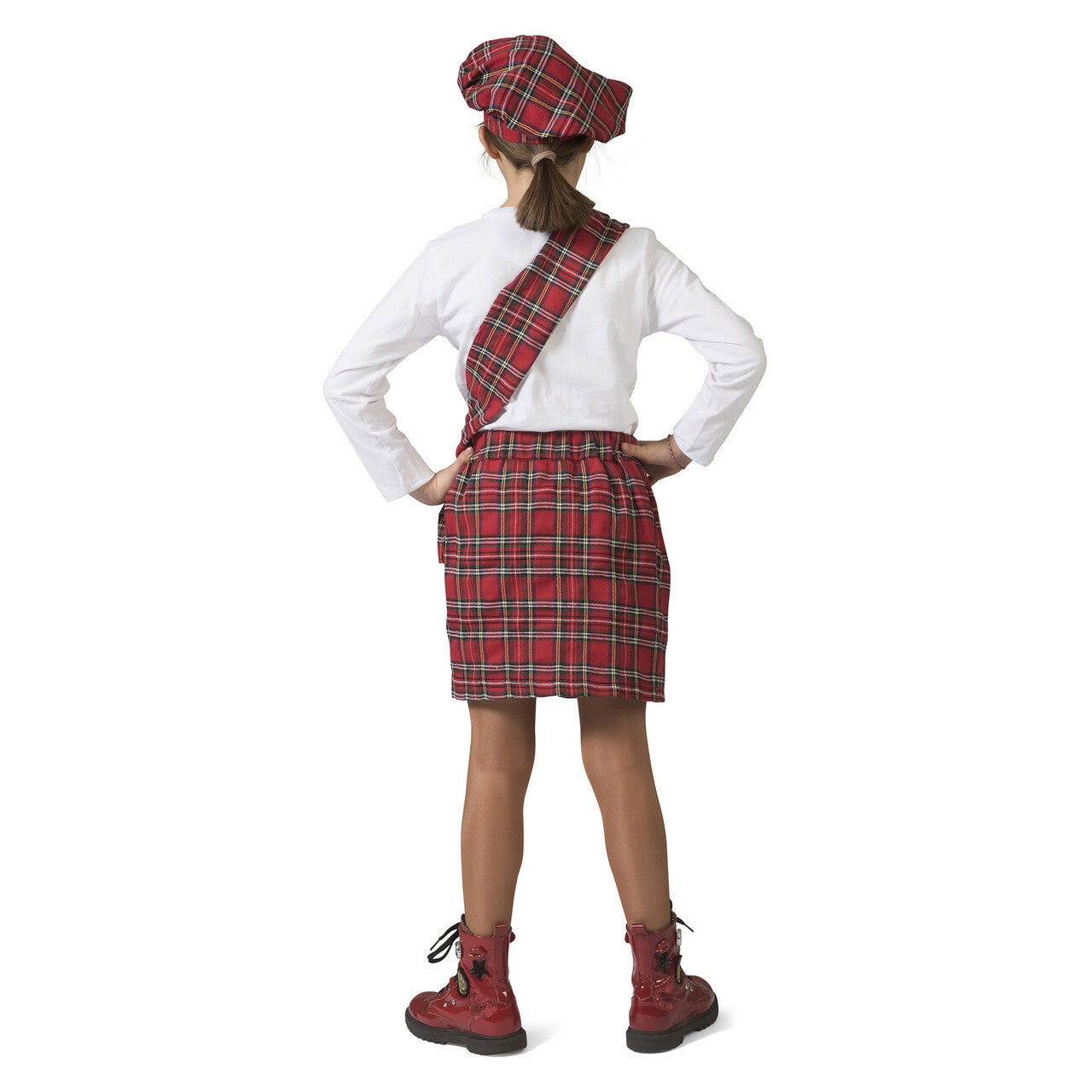 Op deze afbeelding zie je een Kostuums, van het merk Funny Fashion. Schotse Suzy Rood Tartan Meisje Kostuum