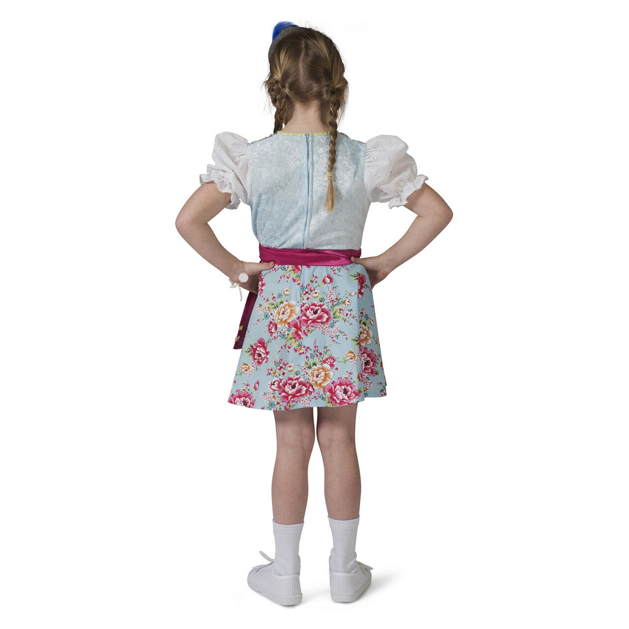 Op deze afbeelding zie je een Kostuums, van het merk Funny Fashion. Blauw Roze Tiroler Dirndl Rosalinde Meisje Kostuum