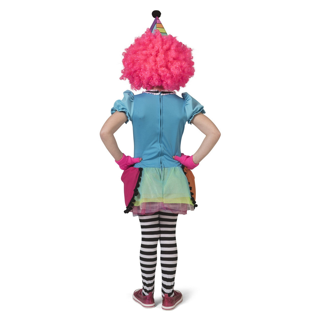 Op deze afbeelding zie je een Kostuums, van het merk Funny Fashion. Rainbow Clown Girl Meisje Kostuum