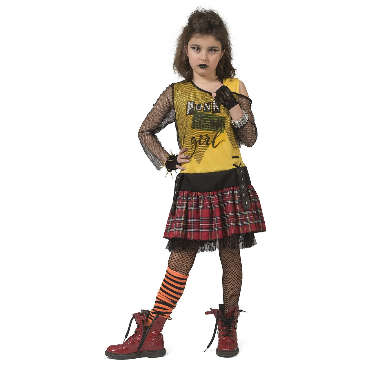 Op deze afbeelding zie je een Kostuums, van het merk Funny Fashion. Punk Petra Meisje Kostuum