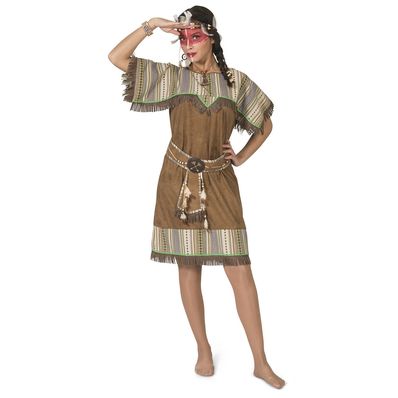 Op deze afbeelding zie je een Kostuums, van het merk Funny Fashion. Wappo Indiaan Wilde Westen Amerika Vrouw Kostuum